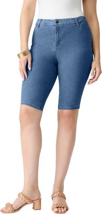 Roaman's Plus Size 24/7 Stretch Bermuda Short in Medium Wash at Nordstrom, Size 32
