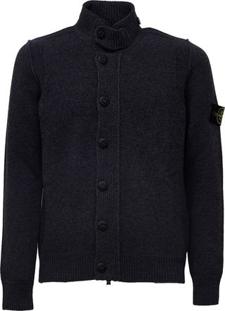 Stone Island Lambswool-Blend Collared Cardigan