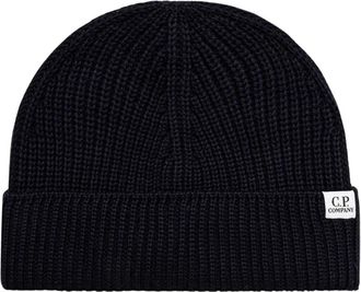 C.P. Company C.p. Company - Fisherman Beanie - unisex - Accessoires - Zwart - Maat: ONE Size Wol