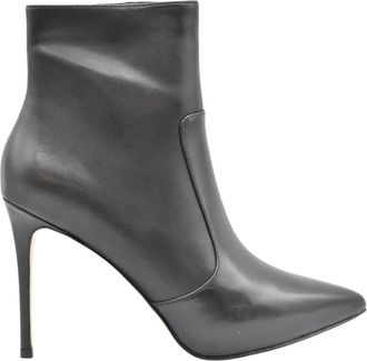 Michael Kors Rue Leather Boot - Dames - Laarzen met Hak - Zwart - 39 EU - Leer - Schoenen