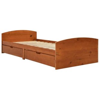 vidaXL Bed Frame with 2 Drawers without Mattress Honey Brown 90x200 cm Vidaxl