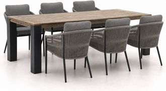 Bellagio la vita attrattiva Bellagio Mineo/ROUGH-X 240cm dining tuinset 7-delig