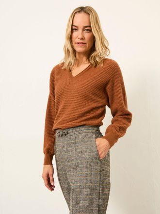 Fat Face FatFace Bella Tan Brown Batwing Knitted Jumper