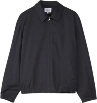 Maison Kitsuné Jassen, Heren, Blauw, S, Minimalistische Blouson met Rits