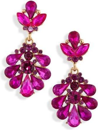 Cara Abstract Floral Drop Earrings in Fuchsia at Nordstrom Rack