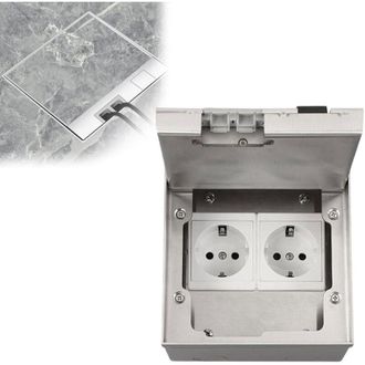 OEM Caja De Empotrar Para Toma De Corriente De Suelo, 16 A Ca 250 V 4000 W, Acero Inoxidable, Impermeable, Conforme A 2 Normas Europeas. -crezuo