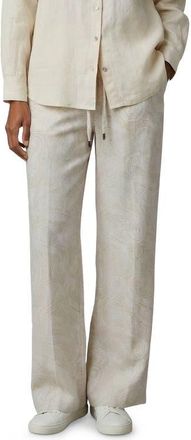 Lords of Harlech Crochet Paisley Womens Wide-leg Linen Pant in Crochet Paisley Ivory at Nordstrom, Size Xx-Large
