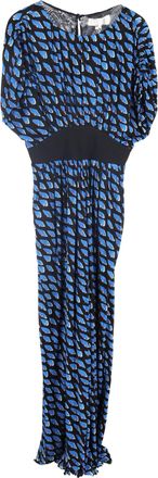 Diane Von Fürstenberg Andra Printed Wide Leg Jumpsuit in Blue Nylon