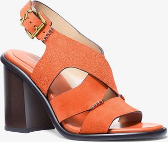 Michael Kors Raven Suede Block Heel Sandal