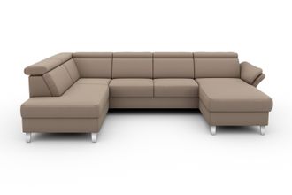 Sit&more Wohnlandschaft &raquo;Vincenzo U-Form&laquo; inklusive Kopfteilverstellung, wahlweise mit Bettfunktion, Bettkasten