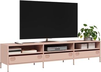 vidaXL Vidaxl - Mueble Para Tv Acero Laminado En Fr&iacute;o Rosa 202x39x43,5 Cm