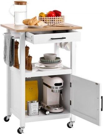 OEM Isla De Cocina Con Armario De Una Puerta, Con Caj&oacute;n, Toallero Y Ganchos, Mesa Port&aacute;til Con Ruedas Giratorias, Con Soporte Para Microondas Para Comedor