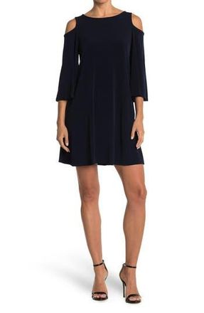 Nina Leonard Shoulder Cutout Dress in Navy at Nordstrom Rack, Size X-Large