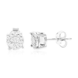 Vir Jewels 1/4 cttw Lab Grown Diamond Composite Earrings in Sterling Silver With Push Backs For Women