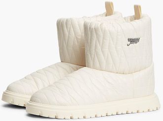 Tommy Hilfiger Womens Tommy Jeans Quilted Ankle Boot - Cream - US 6.5 / EU 37