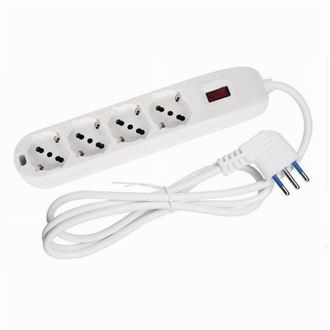 Trade Shop Trade Shop - Multipresa Ciabatta 4 Uscite Universali Spina 10a Cavo 1.5 Metri Bianco 80184n