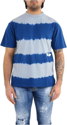 Olaf Hussein Golvende T-shirt voor mannen - Heren - T-shirts - Blauw - XS - Tops