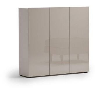 Dmora Scarpiera Sotto, Mobile Portascarpe 24 Paia, 10 Ripiani Made in Italy, 3 Ante, 120x34x115h cm Grigio Tortora