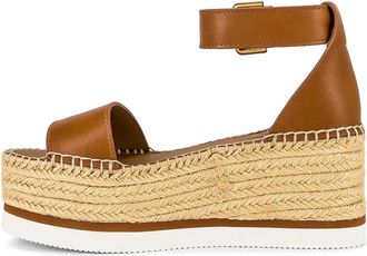 See By Chlo&eacute; Glyn Espadrilles Plateau - Dames - Sleehakken - Bruin - 41 EU - Leer - Schoenen