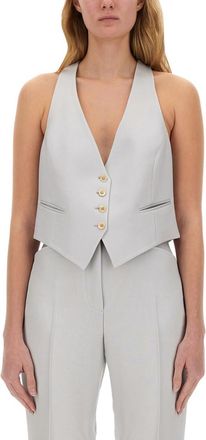 Tom Ford Grey Solid V Neck Top