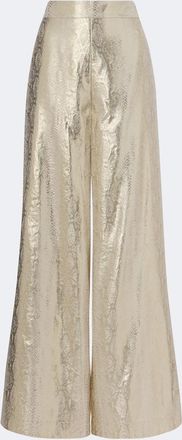 Joseph Selene silk-blend lam&eacute; wide-leg pants