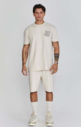 Siksilk T-Shirt SIKSILK Siksilk T-Shirt Logo T-Shirt, Herren, Gr. L, beige, Obermaterial: 100% Baumwolle CO., Shirts T-Shirt