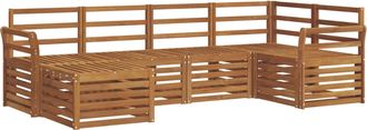 vidaXL Conjunto De Sof&aacute;s De Exterior 6 Uds. Natural Poli&eacute;ster Vidaxl