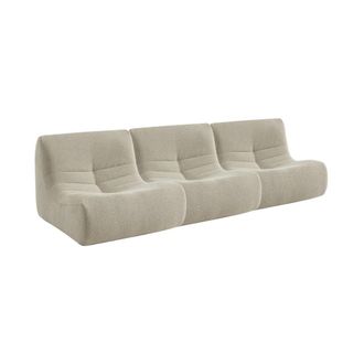 Sweeek Sof&aacute; modular en borreguito texturizado, 3 plazas, beige