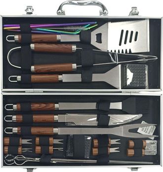 OEM Juego De Parrilla De Acero Inoxidable Extragrueso Para Hombre, Kit De 23 Accesorios Para Asar, Juego De Herramientas Para Barbacoa Con Sacacorchos En 