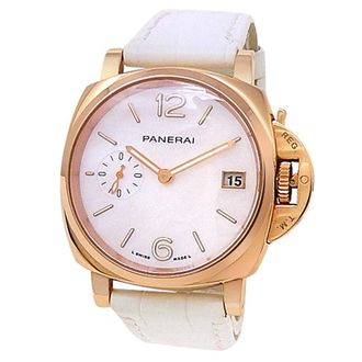 Officine Panerai Pre-owned Panerai Luminor Due Goldtech Madreperla White Mother of Pearl Dial Unisex Watch PAM01280