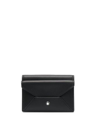 Montblanc logo-charm leather wallet - men - Calf Leather - One Size - Black