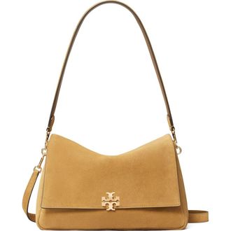 Tory Burch Charlie Suede Shoulder Bag in Toffee at Nordstrom