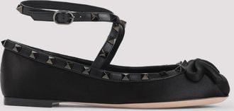 Valentino Garavani Black Rockstud Ballet Flats