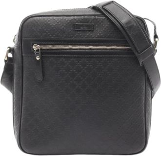 Gucci Pre-owned Leren Crossbodytas - Dames - Vintage Schoudertas - Zwart - ONE Size - Leer - Vintage