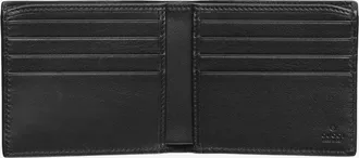 Gucci Mens Gg Marmont Bi-Fold Wallet Black Leather & Cardholders