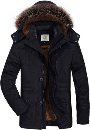 Generic Mens Winter Puffer Jacket with Removable Faux Fur Hood, Waterproof Warm Parka Coat for Ski Snow Outdoor