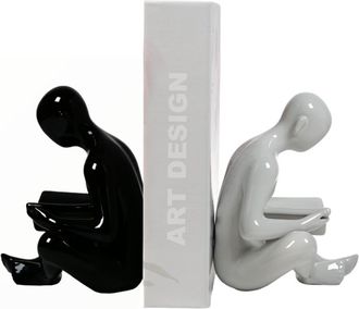OEM Juego De Sujetalibros - Figura Decorativa En Blanco Y Negro