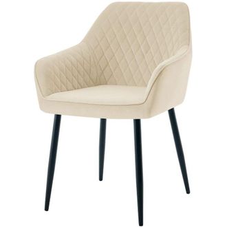 Ainpecca Dining Chairs 1pcs Velvet Kitchen Chairs Upholstered Seat with Backrest and Armrest Office chair, Beige