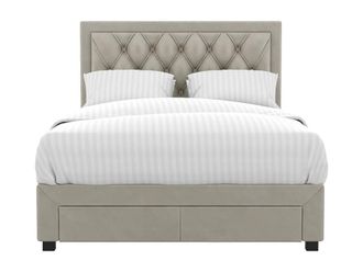 VENTE-UNIQUE.COM Base de cama terciopelo beige
