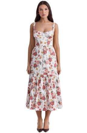 House of CB Elia Floral Sweetheart Neck Sundress in Rose Print at Nordstrom, Size X-Small D
