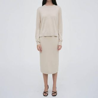 Rosetta Getty Relaxed Crewneck Sweater In Wheat