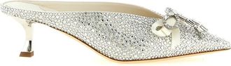 Jimmy Choo London Auria Mule 50 - Dames - Muiltjes - Grijs - 39 1/2 EU - Leer - Schoenen