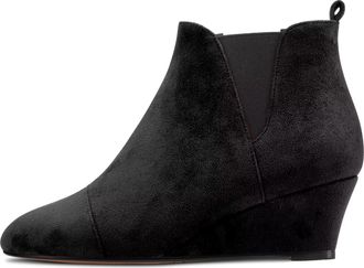 Castamere Women Chunky Block Mid Heel Round Toe Ankle Boots Short Bootie Slip-on Classic Dress Party Office Boots 5 CM Heels Black 10.5 UK