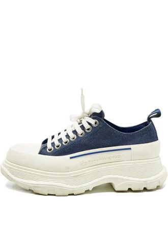 Alexander McQueen tread canvas sneakers - Blu