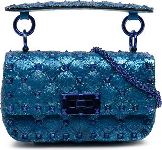 Valentino Pre-owned Valentino Mini Glitter Rockstud Spike Satchel Ladies 47EP15MDT31XKU4Y