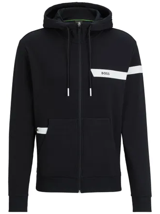 BOSS Felpa con cappuccio a righe - Nero