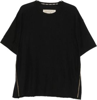 Ziggy Chen T-Shirts, male, Black, Size: L Raw Edge T-shirt