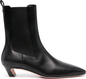 Bally Black Pointed-Toe Slip-On Leather Ankle Boots