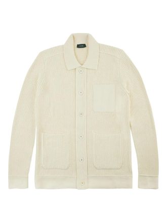 Zanone ribbed cardigan - Neutrals
