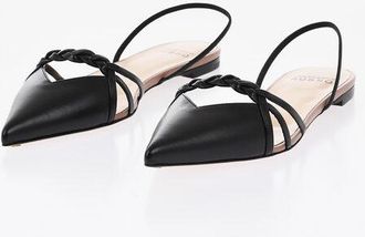 Francesco Russo Leather Pointed Slingback Sandals size 35,5